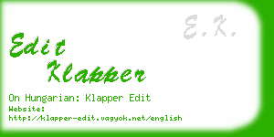 edit klapper business card